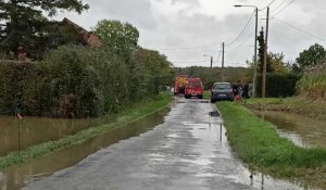 Inondations : opération de sauvetage de moutons à Vieux-Berquin