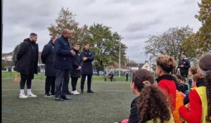 Philippe Diallo, le président de la FFF, en visite sur les installations de Saint-Etienne du Rouvray