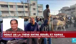 Début de la trêve entre Israël et le Hamas : "On est contents que cette boucherie s'arrête" durant 4 jours, témoigne un habitant de Gaza