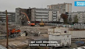 VIDEO. Les immeubles de la place Mendès-France grignotés par les engins de chantier entre Nantes et Saint-Herblain