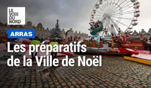 Arras: derniers préparatifs pour la Ville de Noël avant son ouverture, le 24 novembre