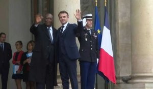 Emmanuel Macron reçoit le président ivoirien Alassane Ouattara à l'Élysée