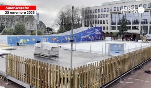 VIDÉO. Patinoire et piste de luge prennent leur quartier d’hiver face à la mairie de Saint-Nazaire