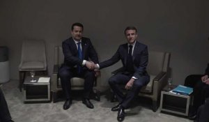 Emmanuel Macron rencontre Mohammed Chia al-Soudani, premier ministre d'Irak