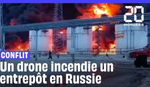 Russie : Un dépôt incendié par un drone ukrainien dans la région de Briansk #shorts
