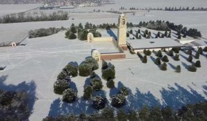 Mémorial australien de Villers Bretonneux sous la neige