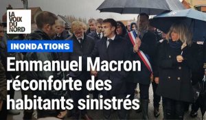 A Blendecques, Emmanuel Macron réconforte des habitants sinistrés