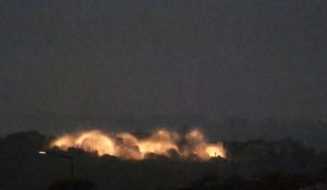 Forte explosion dans le nord de la bande de Gaza, vue depuis Sdérot en Israël