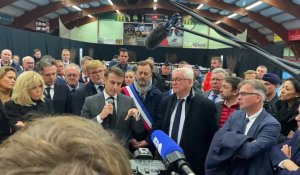 A saint omer, Emmanuel Macron fait des annonces en soutien aux sinistrés