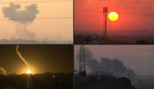 De la fumée et des fusées éclairantes au-dessus du nord de la bande de Gaza