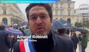 Arnaud Robinet au rassemblement contre l'antisémitisme à Reims