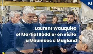 Laurent Wauquiez et Martial Saddier en visite à Meunidec à Magland