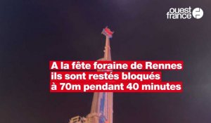 VIDÉO. À la fête foraine de Rennes, ils sont restés bloqués à 70 m pendant 40 minutes