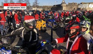 Une cinquantaine de Pères Noël à moto à Concarneau 