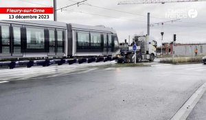 VIDEO. A Caen, la première des dix nouvelles rames de tramway est arrivée au centre d’exploitation
