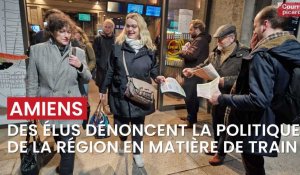 En gare d'Amiens, les élus de gauche et écologistes dénoncent la politique de la Region en matière de train
