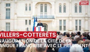 Inauguration de la cité internationale de la langue française de Villers-Cotterêts, lundi 30 octobre 2023, en présence du président Macron et des élus de l'Aisne.