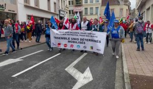 Boulogne-sur-Mer : Élodie Lemaire, secrétaire générale de l'union locale de la CGT, mène la manifestation de rentrée sociale qui a rassemblé près 400 personnes