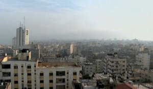 Ligne d'horizon de Gaza au cinquième jour du conflit