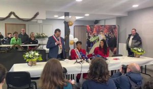 Eve Gilles reçue par le maire de Quaëdypre