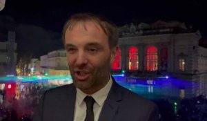 Le maire de Montpellier Michaël Delafosse après le lancement de la gratuité des transports