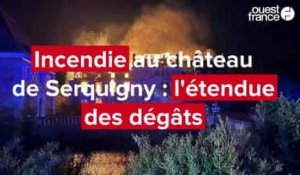 VIDÉO. L'étendue des dégâts après l'incendie du château de Serquigny, en Normandie