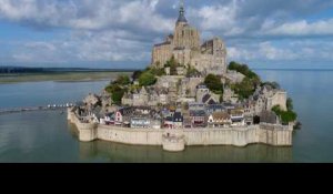 Le Mont-Saint-Michel, grande marée du 27 avril 2017
