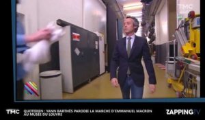 Marche d'Emmanuel Macron au Louvre : Yann Barthès la parodie (vidéo)