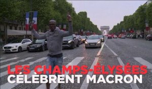 Les Champs-Elysées fêtent la victoire de Macron