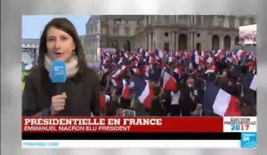 Présidentielle : Emmanuel Macron élu président, explosion de joie sur l'esplanade du Louvre