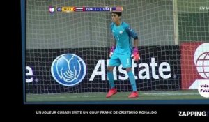 Cristiano Ronaldo : Un joueur imite sa gestuelle sur un coup franc et le résultat est hilarant (Vidéo)