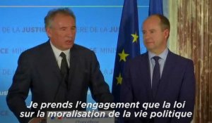 Bayrou : "La loi de moralisation de la vie politique mise en chantier dès demain matin"