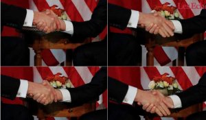 Macron "résiste" à la poignée de main de Trump (et devient une icône aux Etats-Unis)
