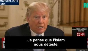 Donald Trump délivre un message d'amour et d'amitié à l'Islam? Pourtant il n'a pas toujours dit cela...
