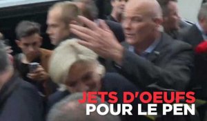 Bretagne : Le Pen accueillie par des jets d'œufs 