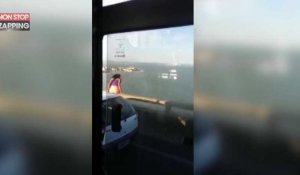 Une femme tente de se suicider en sautant d'un pont, le sauvetage miraculeux (Vidéo)