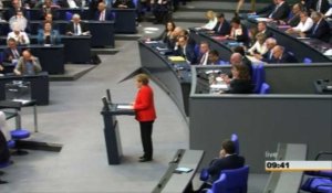 Berlin: arrivée de Merkel au Bundestag