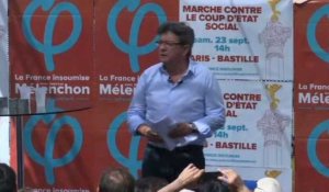 Mélenchon appelle à "déferler" à Paris le 23 septembre