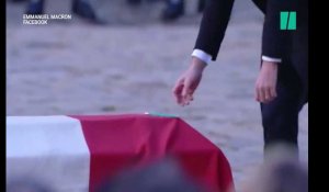 Pourquoi Emmanuel Macron a déposé un crayon à papier sur le cercueil de Jean d'Ormesson