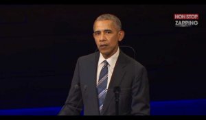 Barack Obama glisse un tacle à Donald Trump lors d'une conférence à Paris (vidéo)