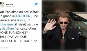 Hommage sur Twitter : Johnny Hallyday, monument de la chanson française, est mort...