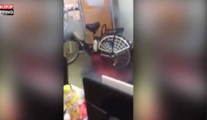 Chine : Un vélo électrique explose et provoque un incendie (Vidéo)