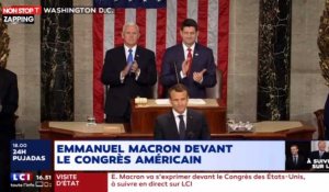 Emmanuel Macron accueilli par une standing ovation au Congrès américain (Vidéo)