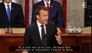 Les 5 déclarations clefs de Macron devant le Congrès américain