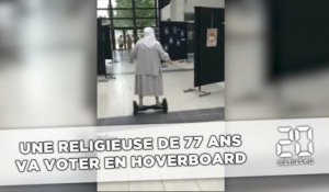 Une religieuse de 77 ans va voter en hoverboard