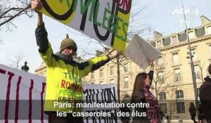 Paris: manifestation contre les «casseroles» des élus