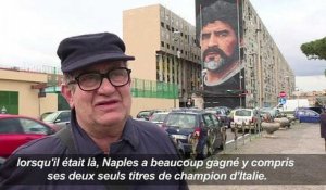 Une fresque de la légende Maradona décore un immeuble à Naples