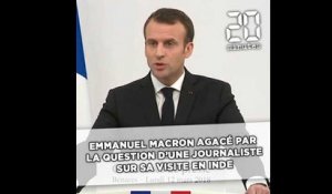 Emmanuel Macron agacé par la question d'une journaliste sur sa visite privée du Taj Mahal