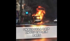 Paris: Un bus s'embrase en pleine rue