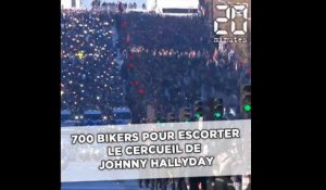 700 bikers pour escorter le cercueil de Johnny Hallyday